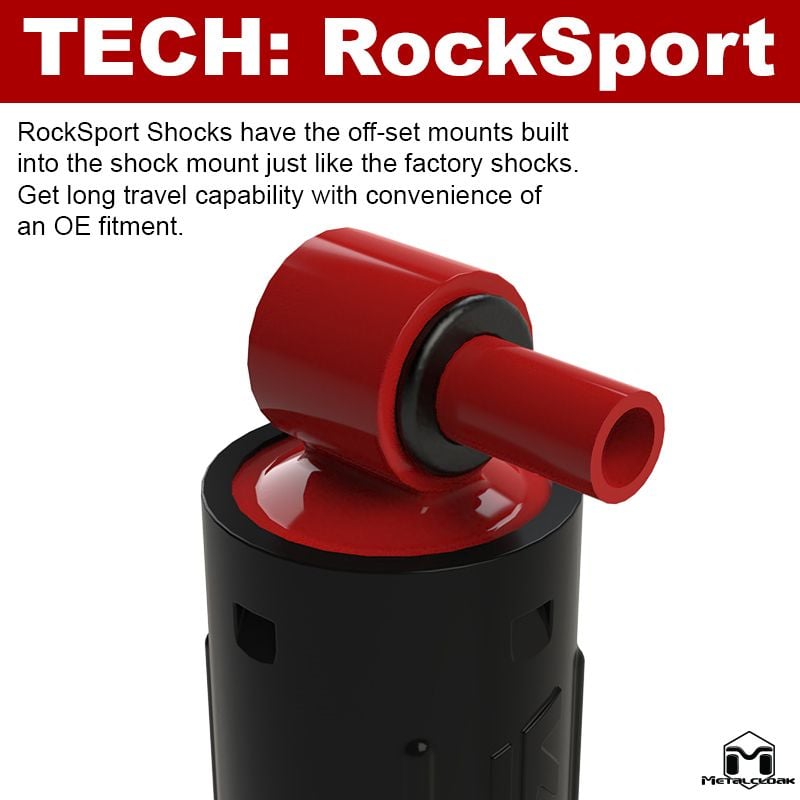 RockSport RED Long(er) Travel Shocks, JL Wrangler, Rear, Pair - 1070