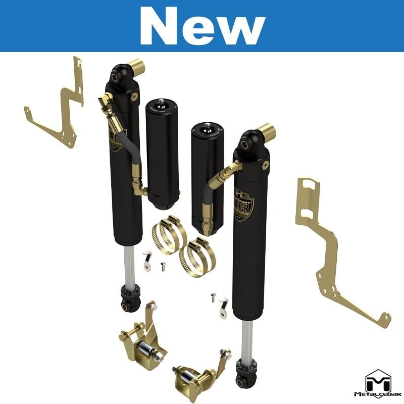 RockSport BLACK, 2.5"/3.5" JL Wrangler & JT Gladiator Adjustable Reservoir Shocks, Front, Pair, Standard Axle Edition - 1631