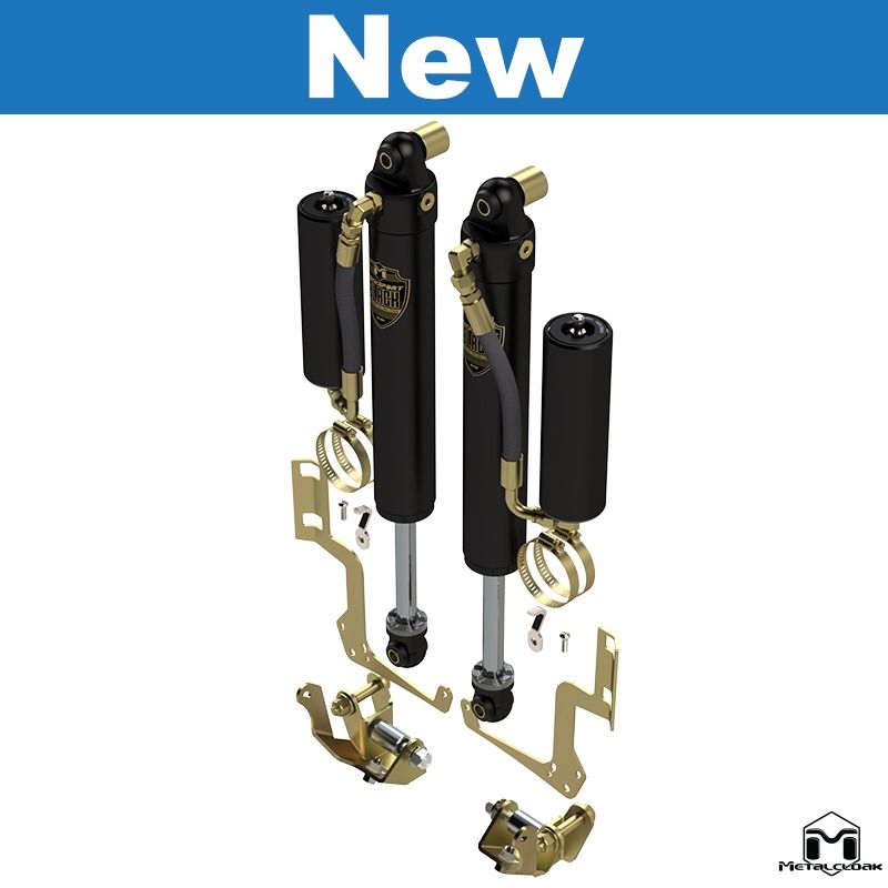 RockSport BLACK, 2.5"/3.5" JL Wrangler & JT Gladiator Reservoir Shocks, Front, Pair, Standard Axle Edition - 1636