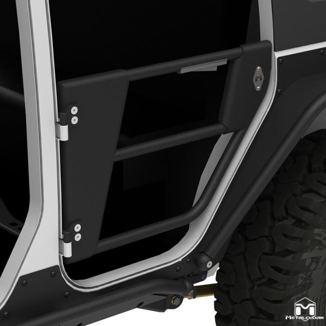 Aluminum Open Frame Tube Doors, JK, Rear, Pair - 4101