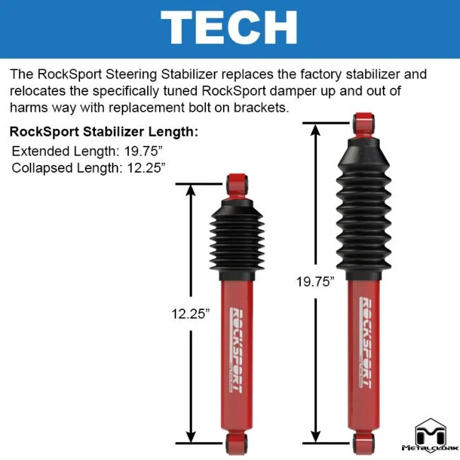 RockSport RED Steering Stabilizer Kit, JK Wrangler - 7133