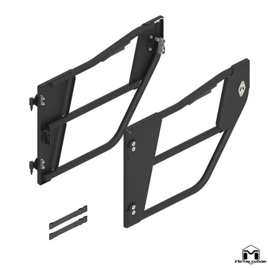 Aluminum Open Frame Tube Doors, JL & JT, Rear, Pair - 4201